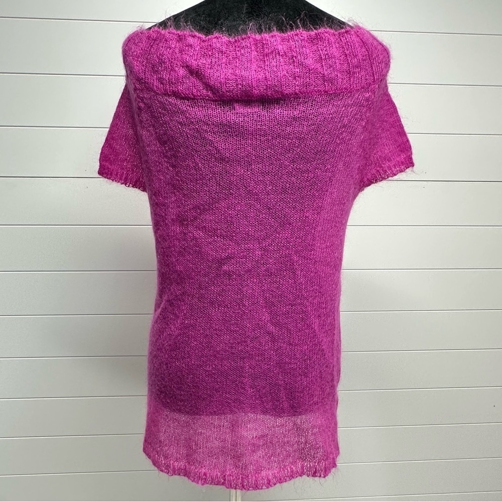 Benetton Magenta Mohair Pullover Loose Knit Vest Size Small - Medium